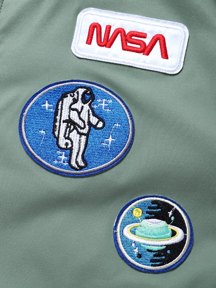 Herren Outdoor-jacken Mit Astronauten-icon-muster Nasa-baseballkragen