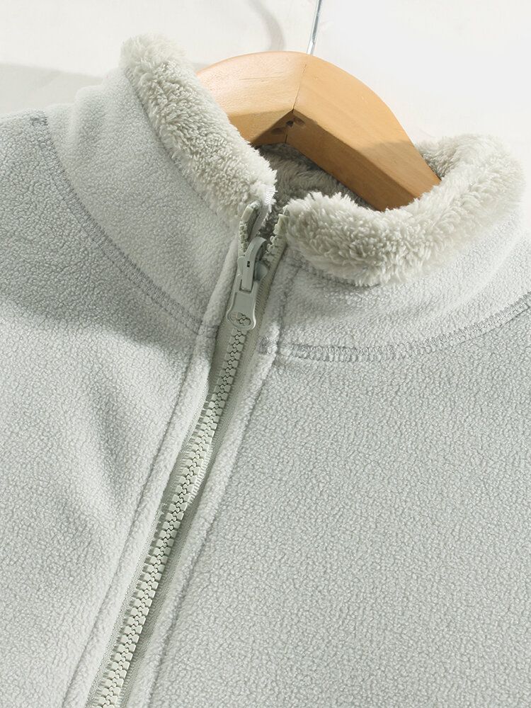 Solor Colour Warme Fleece-wendejacke Für Herren Mit Stehkragen Und Tasche