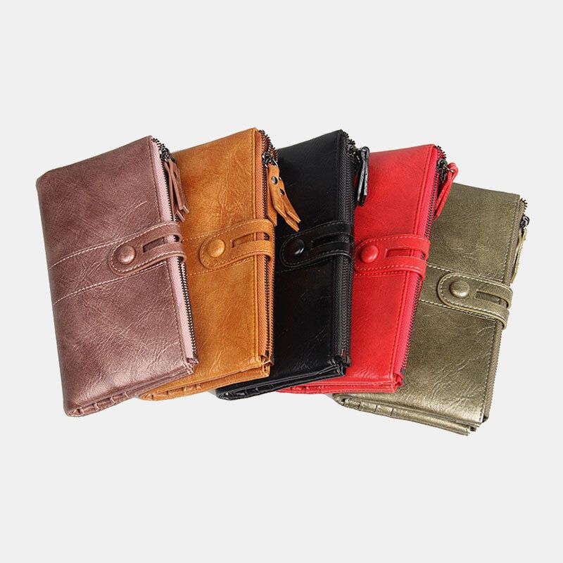 Damen Multi-slots 12 Kartenfächer Zipper Bifold 6.3inch Phone Long Wallet