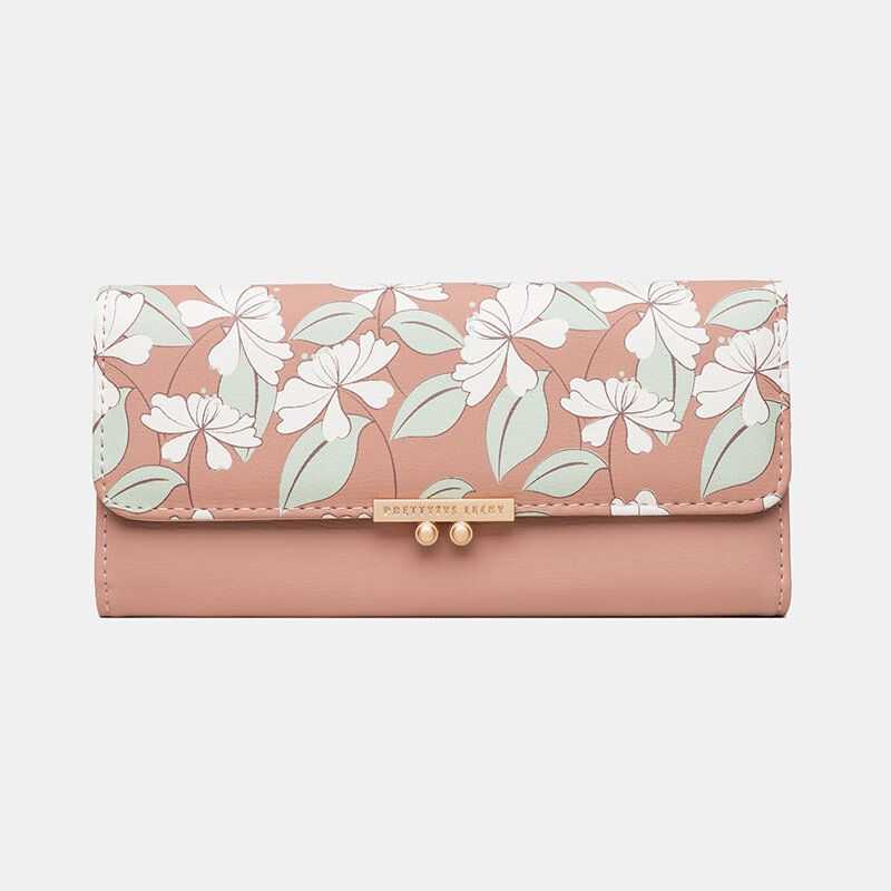 Damen Pflanzen 9 Kartenfächer Floral Trifold Portemonnaie