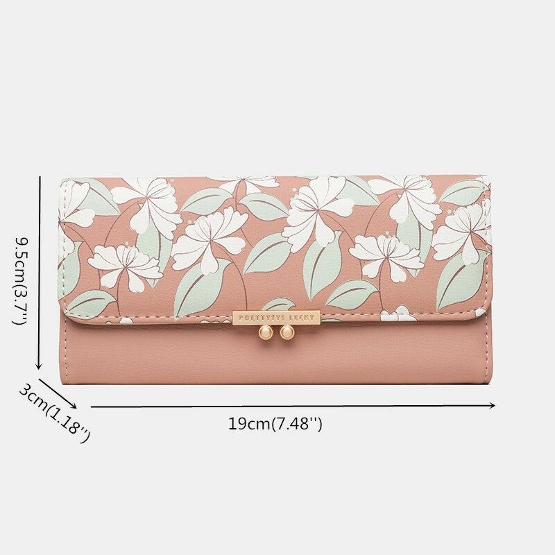 Damen Pflanzen 9 Kartenfächer Floral Trifold Portemonnaie