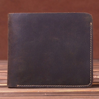 Ekphero Herren Retro Short Bifold Geldbörse Aus Echtem Leder Geldscheinklammer