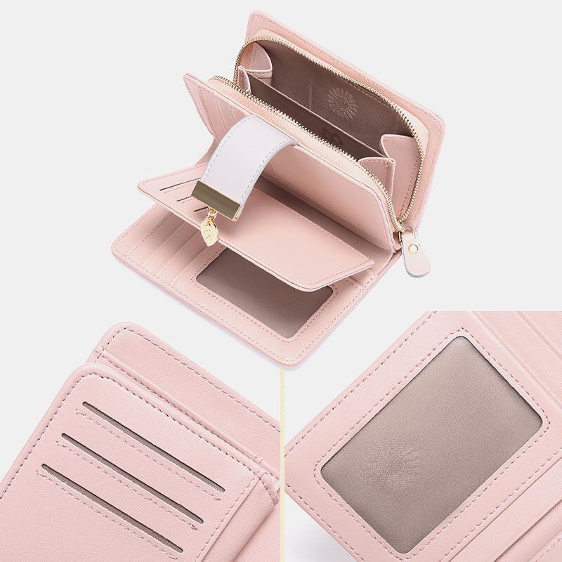 Frauen Echtes Leder Rfid Anti-diebstahl Multi-slots Bifold Wallet Purse Clutches Bag