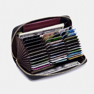 Frauen Echtes Leder Rfid Organ Design Multi-card Slot Clutch Geldbörse Lange Geldbörse