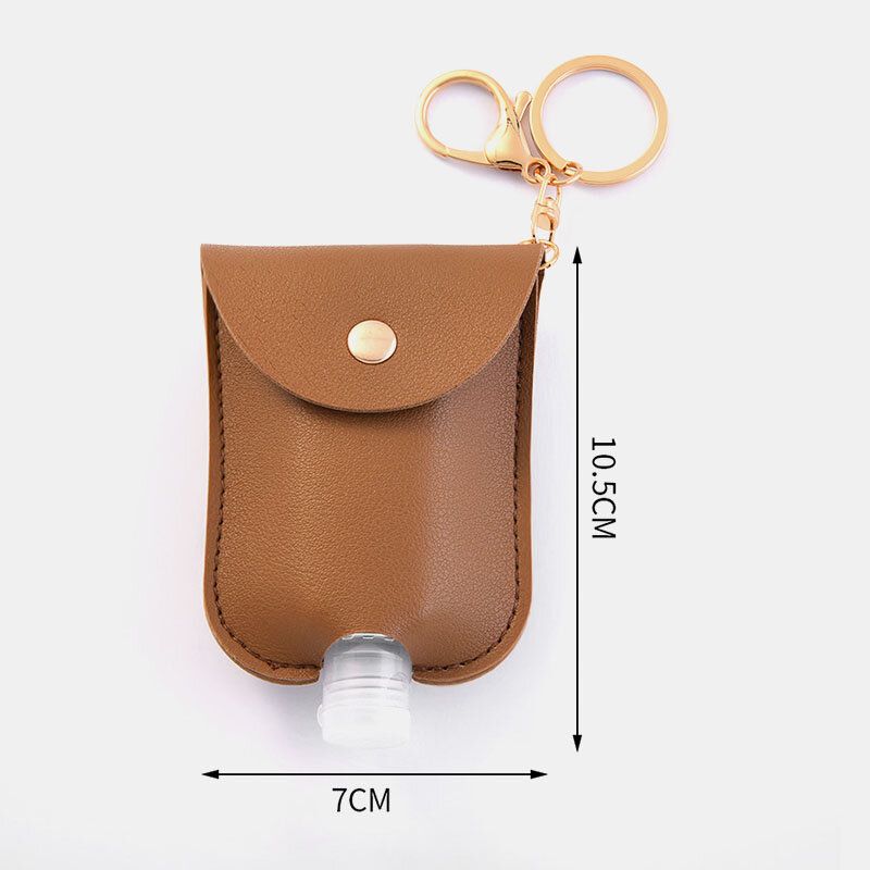 Frauen Kunstleder Casual Portable Hand Sanitizer Flasche Schlüsselanhänger Reise Anhänger Tasche Zubehör