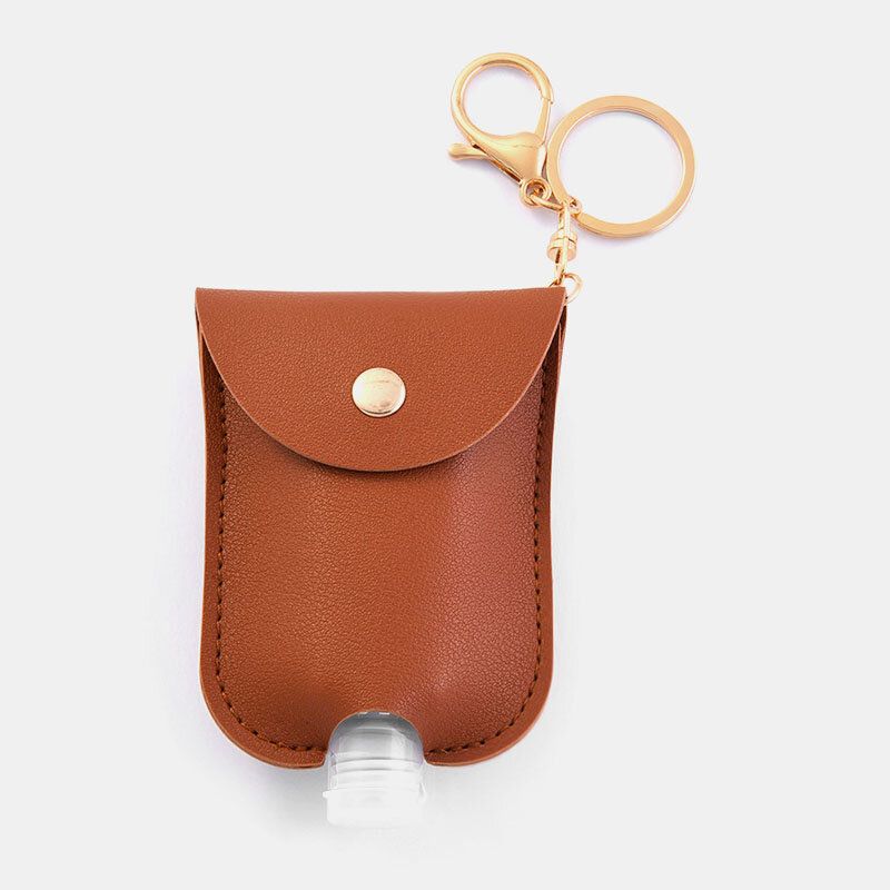 Frauen Kunstleder Casual Portable Hand Sanitizer Flasche Schlüsselanhänger Reise Anhänger Tasche Zubehör