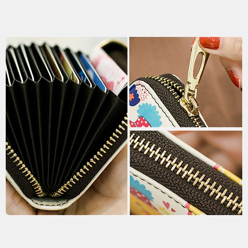 Frauen Pu-leder Rfid Anti-diebstahl-organ-design Multi-card Slot Mini Cute Purse