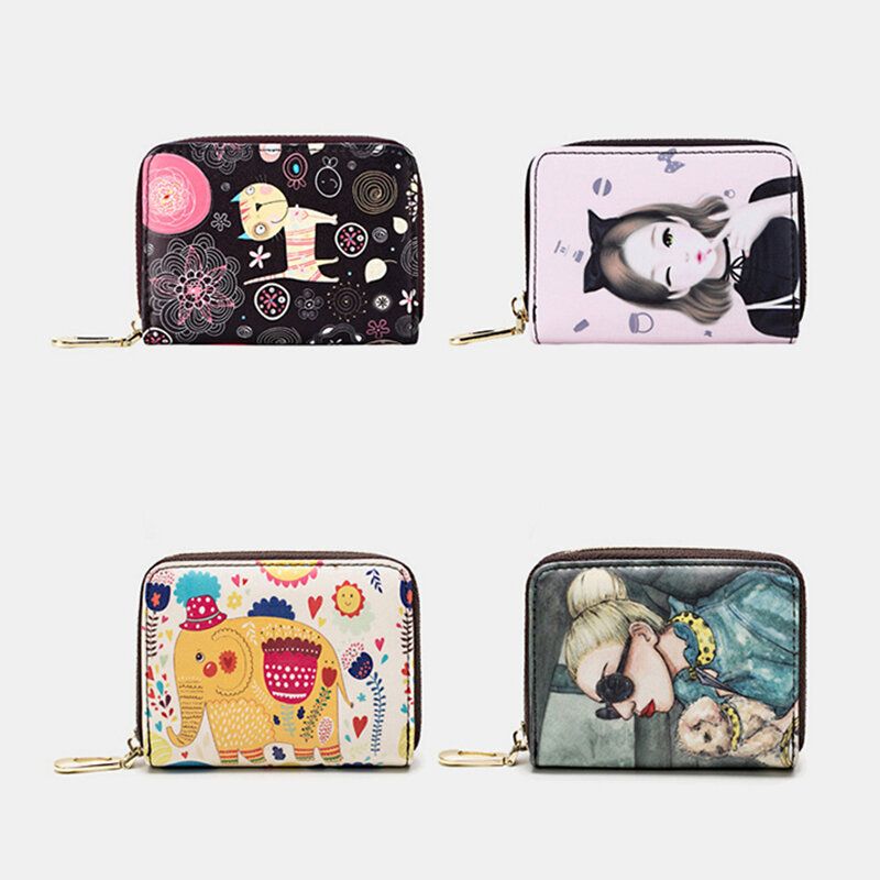 Frauen Pu-leder Rfid Anti-diebstahl-organ-design Multi-card Slot Mini Cute Purse