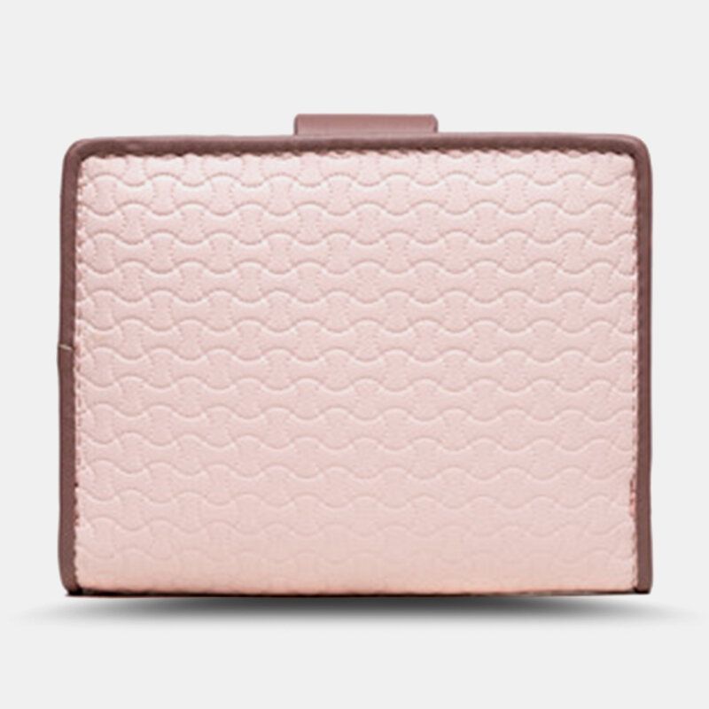 Frauen Wave Textur Pu-leder Reißverschluss Hasp Bifold Wallet Multi-card Slots Kartenhalter Short Coin Purse