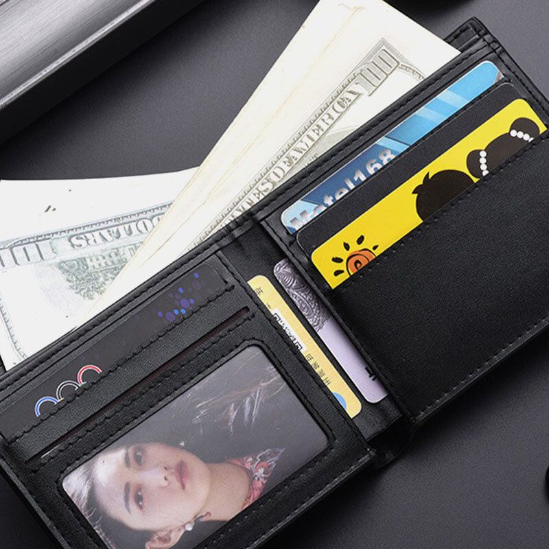 Herren Karomuster Bifold Short Wallet Business Geprägte Dünne Multi-kartensteckplatz-kartenhalter-geldbörse