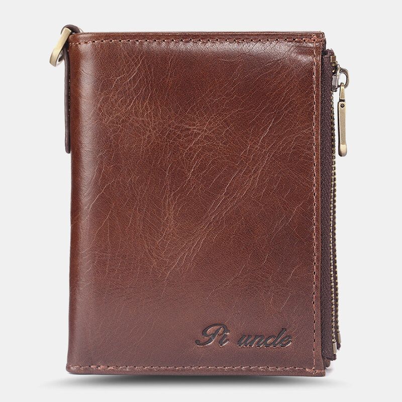 Herren Kurz Bifold Rfid Blocking Minimalist Wallet Retro Multi-card Slot Kartenhalter Rindsleder-führerschein-geldbörse