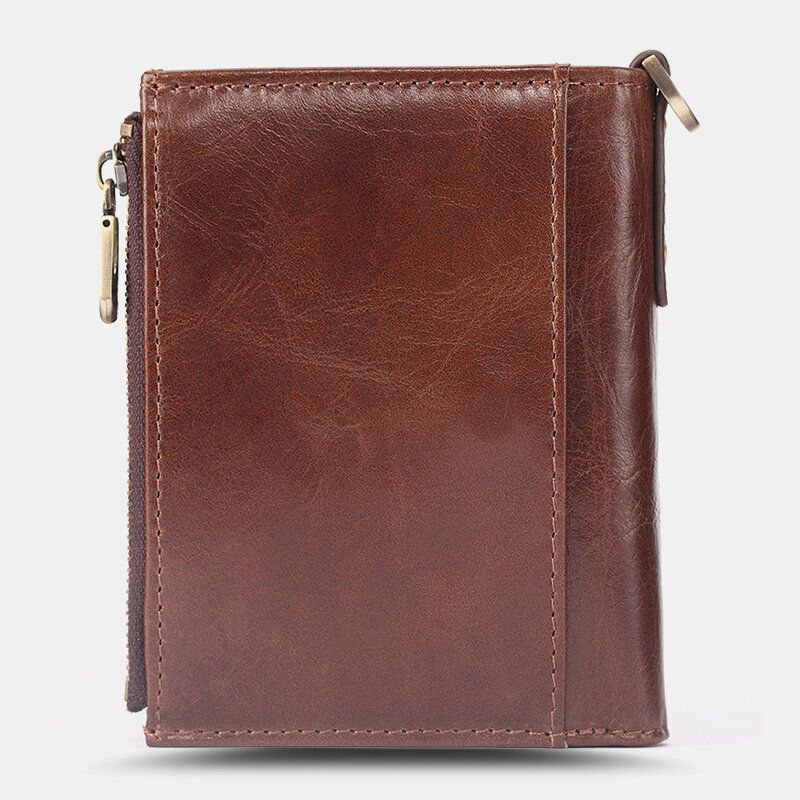 Herren Kurz Bifold Rfid Blocking Minimalist Wallet Retro Multi-card Slot Kartenhalter Rindsleder-führerschein-geldbörse