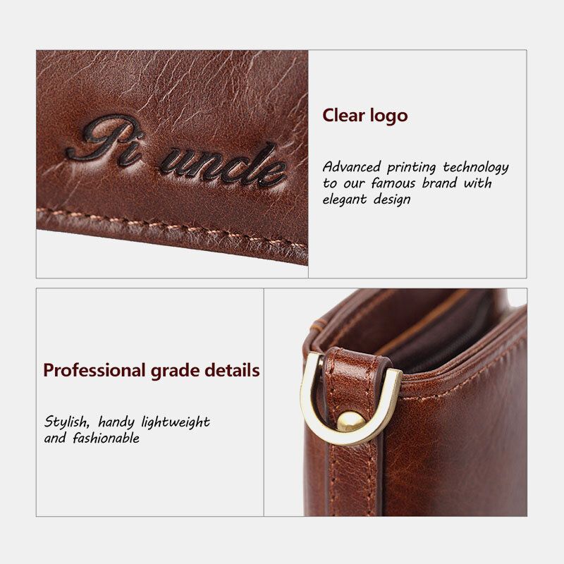 Herren Kurz Bifold Rfid Blocking Minimalist Wallet Retro Multi-card Slot Kartenhalter Rindsleder-führerschein-geldbörse