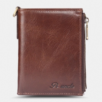 Herren Kurz Bifold Rfid Blocking Minimalist Wallet Retro Multi-card Slot Kartenhalter Rindsleder-führerschein-geldbörse