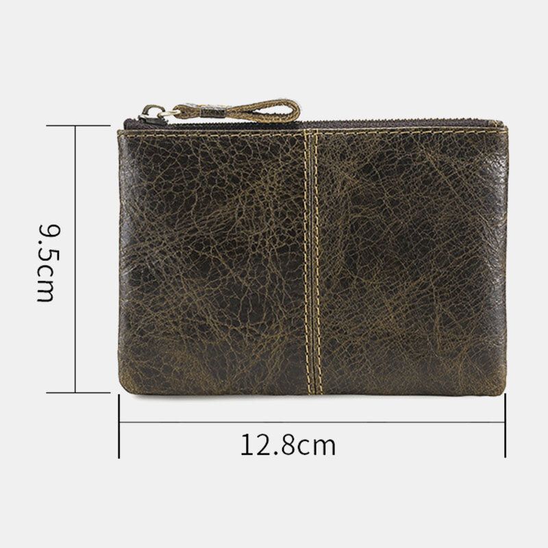 Herren Minin Kurzer Reißverschluss Rindsleder Brieftaschen Geldbörse Geldscheinklammer Clutch Brieftaschen Schlüsseletui