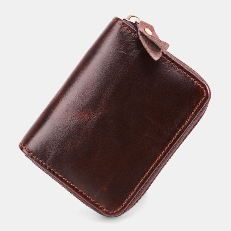 Herren Rindsleder Organ Wallet Rfid Antimagnetischer Multi-card Slot Kartenhalter Geldscheinklammer Kartenetui