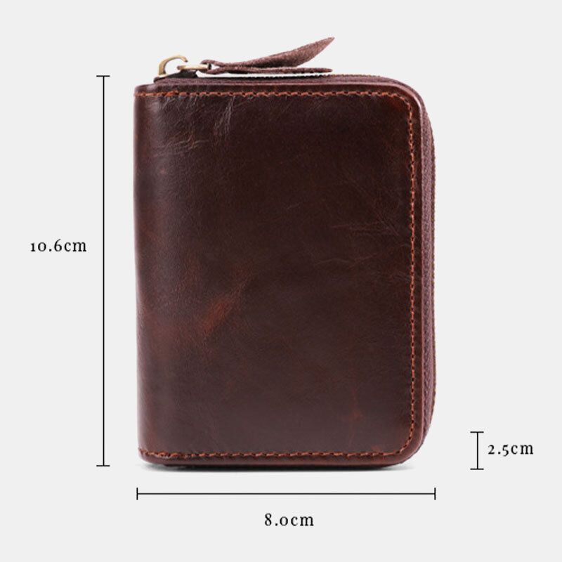 Herren Rindsleder Organ Wallet Rfid Antimagnetischer Multi-card Slot Kartenhalter Geldscheinklammer Kartenetui