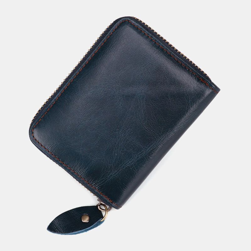 Herren Rindsleder Organ Wallet Rfid Antimagnetischer Multi-card Slot Kartenhalter Geldscheinklammer Kartenetui