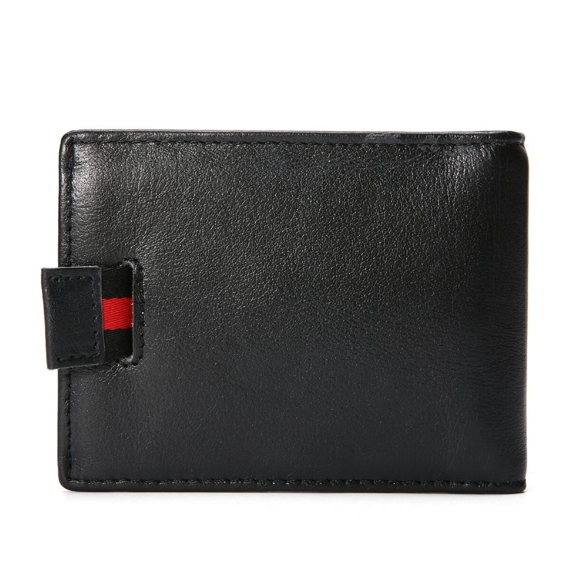 Herren Slim Bifold Rfid Blocking Wallets Retro Casual Echtes Leder Kurz Multi-kartensteckplatz Kartenhalter Geldscheinklammer