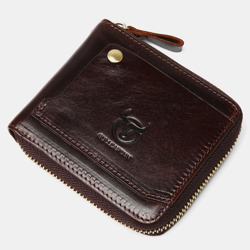 Männer Echtes Leder Multifunktions-bifold-reißverschluss-geldbörsen Rfid Anti-magnetic Multi-card-slot-kartenhalter-geldbörse