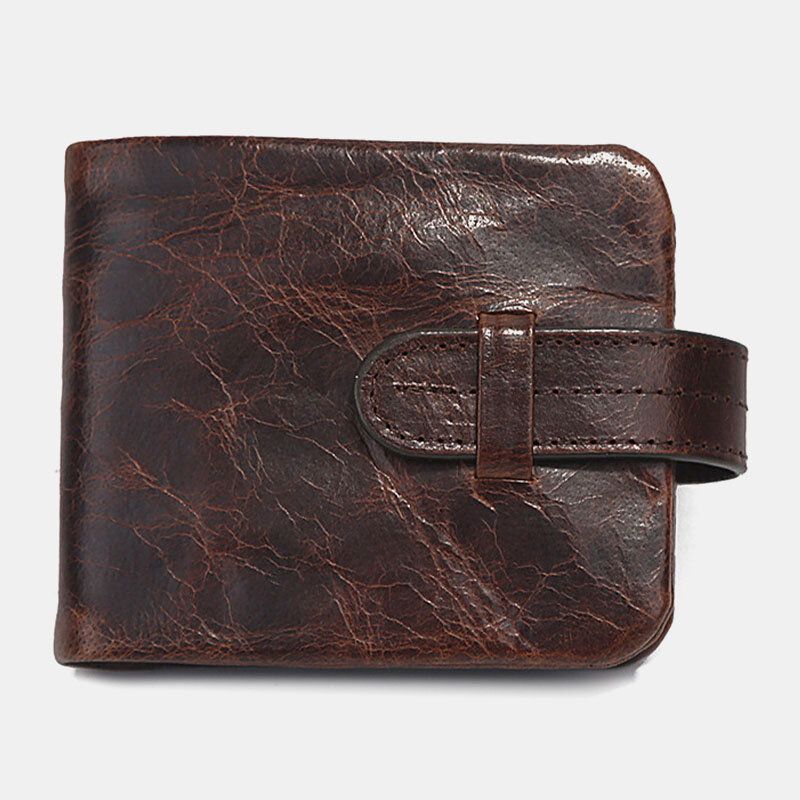 Männer Oil Wax Leather Short Foldable Wallet Retro Fashion Thin Bifold Clutch Wallet Coin Purse Card Holder Money Clip