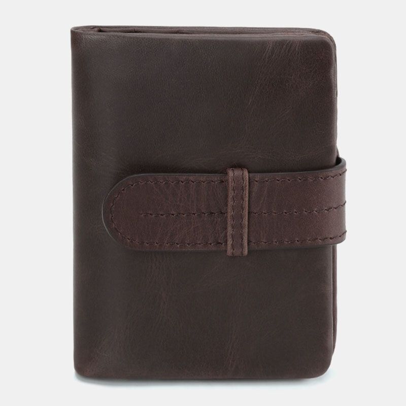 Männer Oil Wax Leather Short Foldable Wallet Retro Fashion Thin Bifold Clutch Wallet Coin Purse Card Holder Money Clip