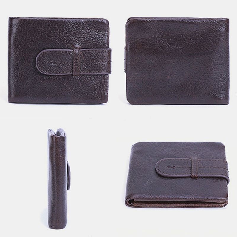 Männer Oil Wax Leather Short Foldable Wallet Retro Fashion Thin Bifold Clutch Wallet Coin Purse Card Holder Money Clip