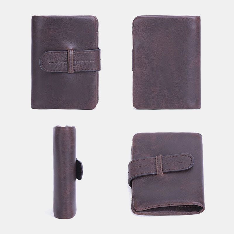 Männer Oil Wax Leather Short Foldable Wallet Retro Fashion Thin Bifold Clutch Wallet Coin Purse Card Holder Money Clip