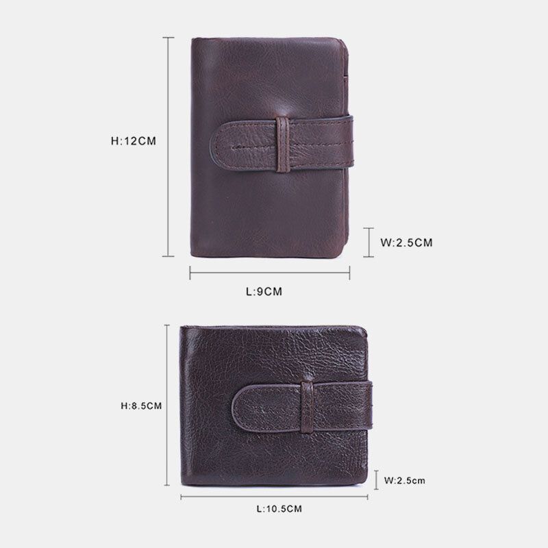 Männer Oil Wax Leather Short Foldable Wallet Retro Fashion Thin Bifold Clutch Wallet Coin Purse Card Holder Money Clip