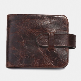 Männer Oil Wax Leather Short Foldable Wallet Retro Fashion Thin Bifold Clutch Wallet Coin Purse Card Holder Money Clip