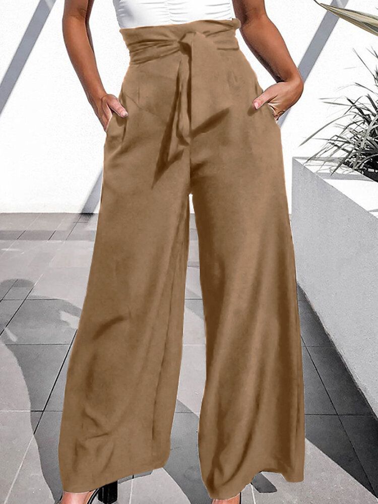 Damenhose Aus 100 % Polyester Mit Plissierten Seitentaschen