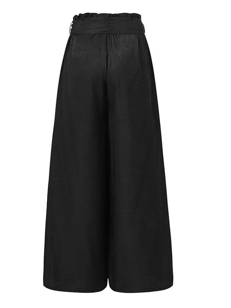 Damenhose Aus 100 % Polyester Mit Plissierten Seitentaschen