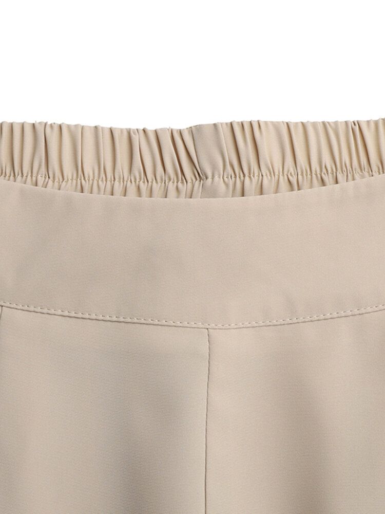 Damenhose Mit Hoher Taille Plissiert Locker Lässig Weites Bein Mit Taschen