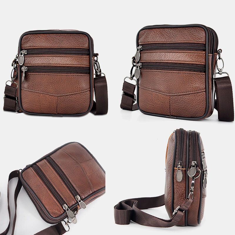 Business-crossbody-tasche Mit Großem Fassungsvermögen Aus Echtem Leder Für Herren