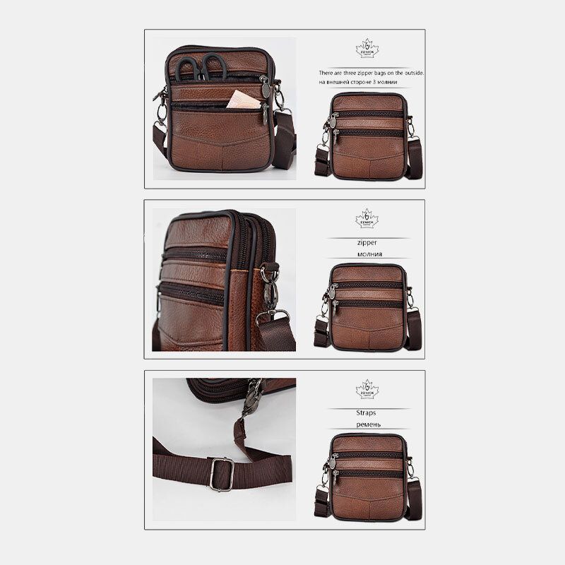 Business-crossbody-tasche Mit Großem Fassungsvermögen Aus Echtem Leder Für Herren