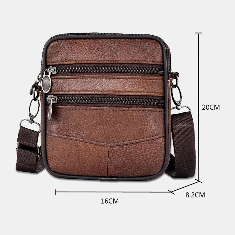 Business-crossbody-tasche Mit Großem Fassungsvermögen Aus Echtem Leder Für Herren