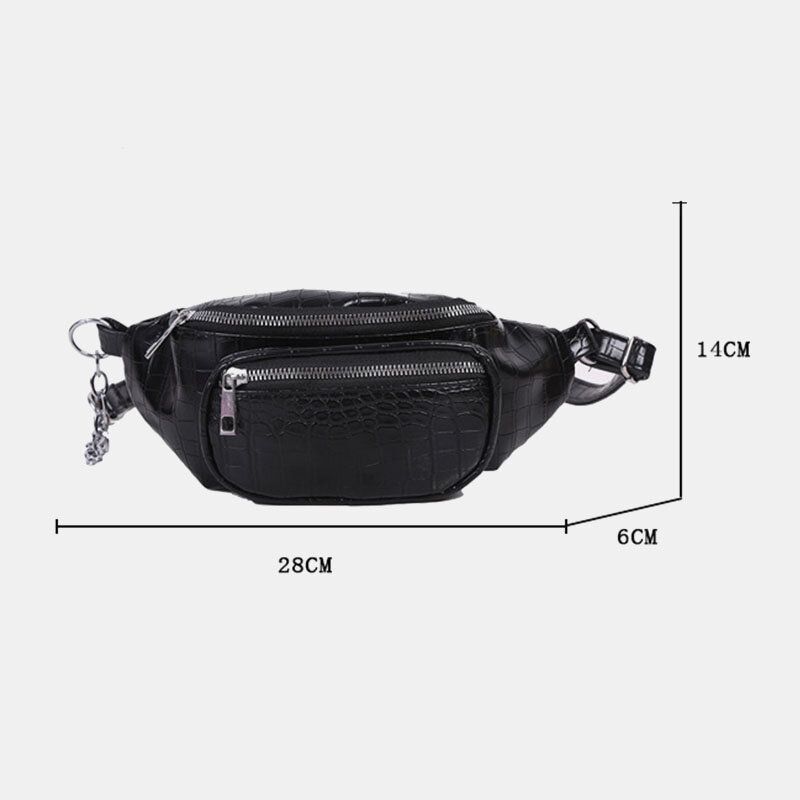 Damen Alligator-krokodilmuster-ketten Multi-carry-gürtel Brusttasche Umhängetasche