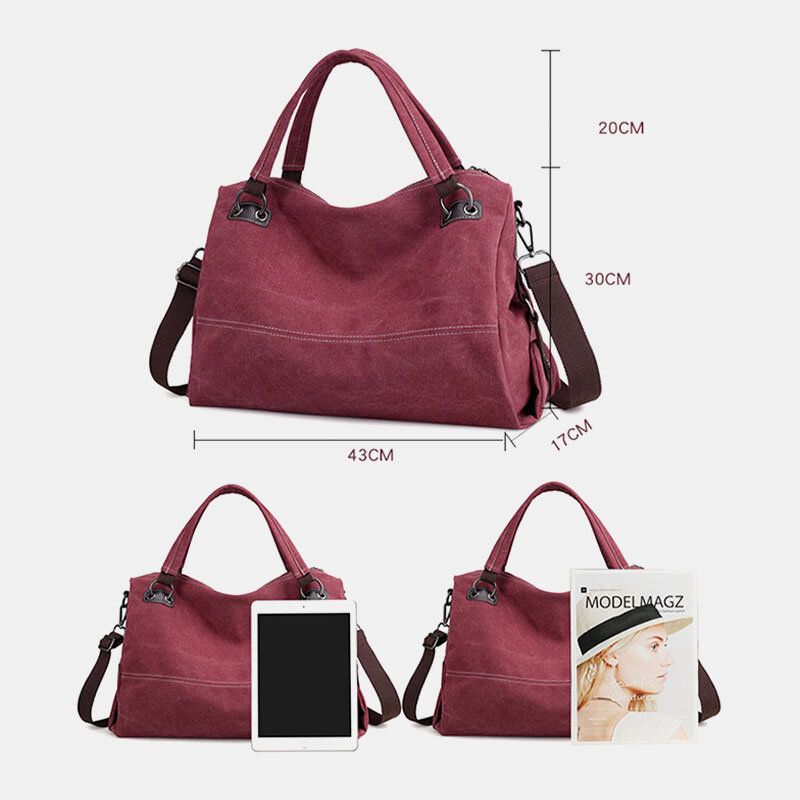 Damen Casual Canvas Handtasche Multi-carry Umhängetasche