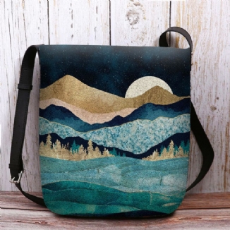 Damen Filz Berg Treetop Landschaft Print Tasche Umhängetasche Umhängetasche