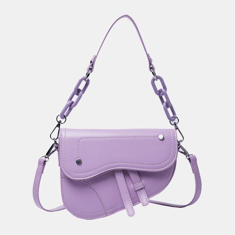 Damen Ketten Hasp Saddle Bag Umhängetasche Umhängetasche