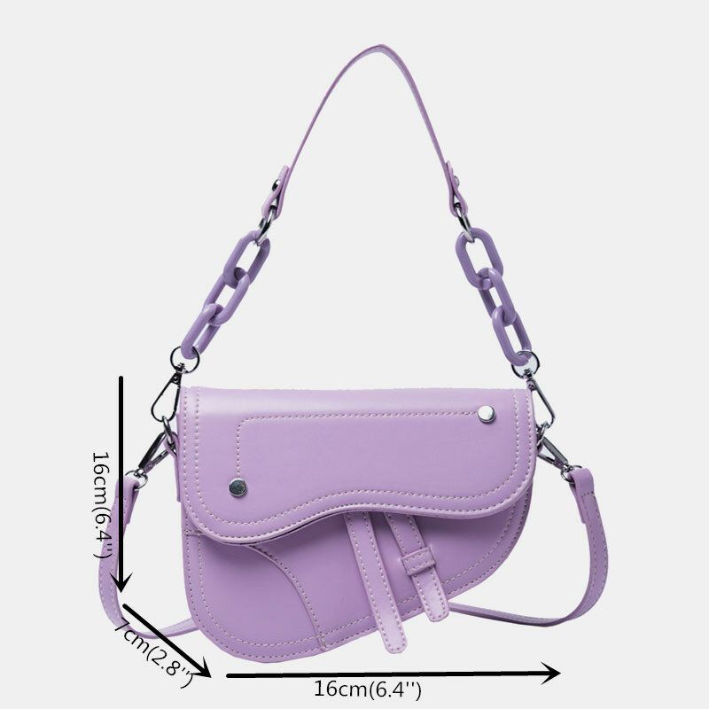 Damen Ketten Hasp Saddle Bag Umhängetasche Umhängetasche