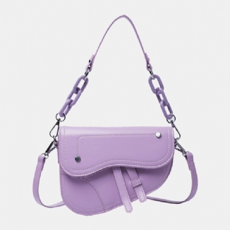 Damen Ketten Hasp Saddle Bag Umhängetasche Umhängetasche