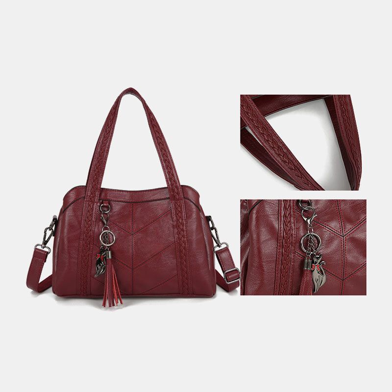 Damen-umhängetasche Mit Mehreren Taschen Mehreren Fächern Quaste Umhängetasche Retro Große Kapazität Umhängetasche Handtasche