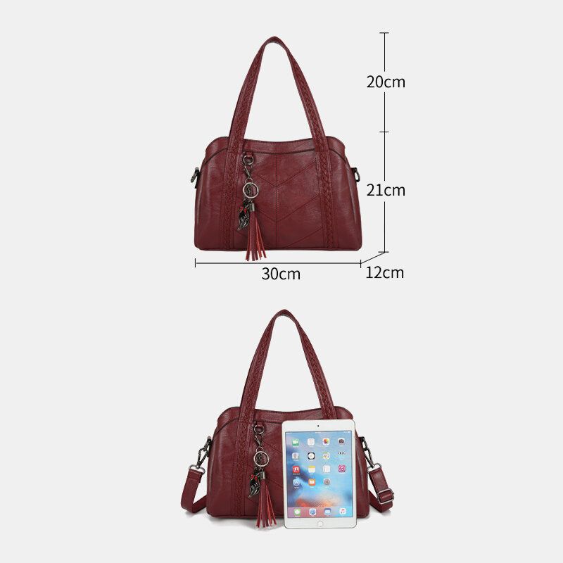 Damen-umhängetasche Mit Mehreren Taschen Mehreren Fächern Quaste Umhängetasche Retro Große Kapazität Umhängetasche Handtasche