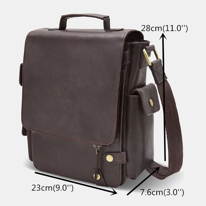 E Ekphero Herren Pu-leder Vintage Business Multifunktions Multi-kartenfächer Multi-taschen Umhängetasche Umhängetasche