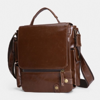 E Ekphero Herren Pu-leder Vintage Business Multifunktions Multi-kartenfächer Multi-taschen Umhängetasche Umhängetasche