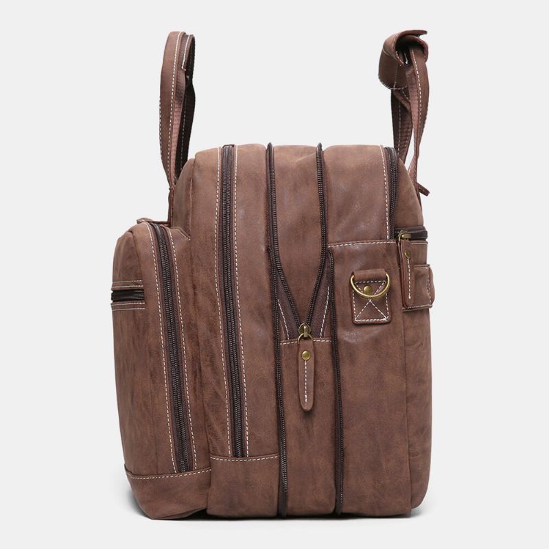 Ekphero Herren Multifunktions-lehrertasche Mit Mehreren Taschen Vintage Große Kapazität 15.6-zoll-laptoptaschen Aktentaschen Umhängetasche Umhängetasche Handtasche