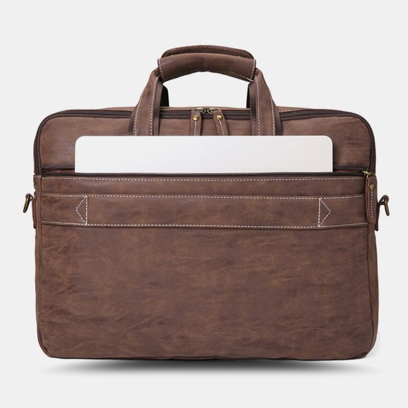 Ekphero Herren Multifunktions-lehrertasche Mit Mehreren Taschen Vintage Große Kapazität 15.6-zoll-laptoptaschen Aktentaschen Umhängetasche Umhängetasche Handtasche