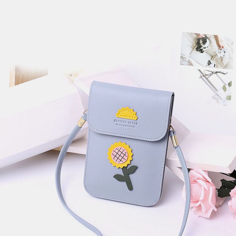 Frauen-beiläufige Blume Gedruckte 6.3inch Telefon-beutel-miniumhängetasche-crossbody-tasche