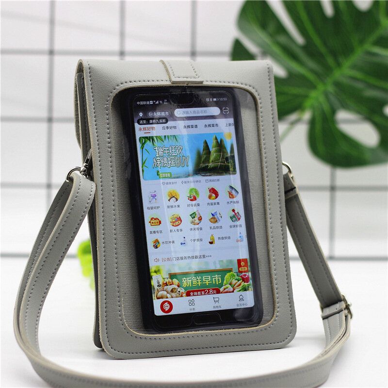 Frauen Casual Patchwork 6.3 Zoll Touchscreen Handytasche Umhängetasche